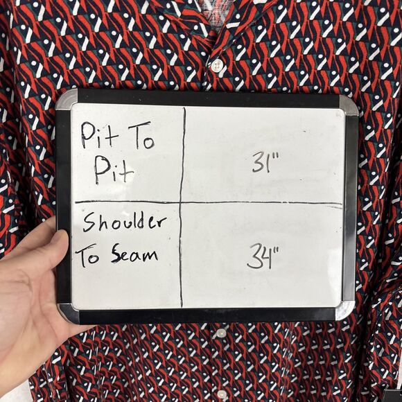 Shaquille O'Neal Shirt Men 3XL Multi Geo Print Short Sleeve Collared Button Up - Picture 5 of 5